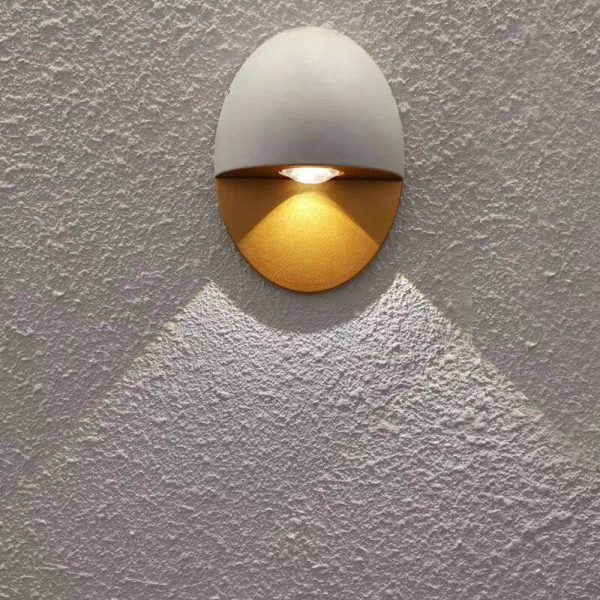 Modern Minimalist Oval Shape Aluminum Outdoor Waterproof LED Wall Sconce Lamp - Image 12