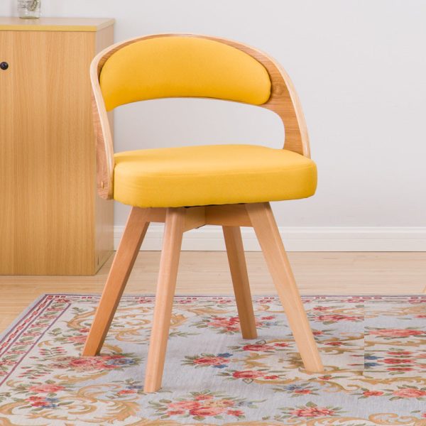 Modern Minimalist Square Fabric Wood Dining Chair Backrest For Dining Room - Image 11