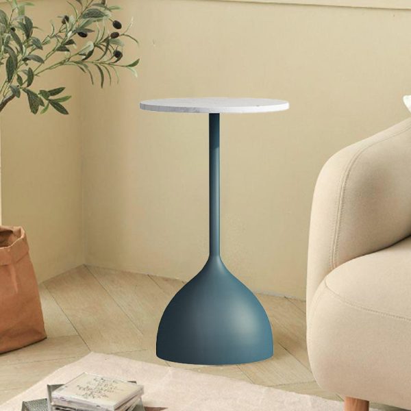 Modern Minimalist Round Iron Marble End Table For Living Room - Image 6