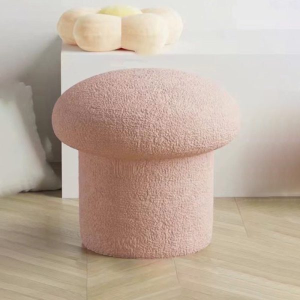 Contemporary Simplicity Mushroom Shape Velvet Pouf Footstool For Living Room - Image 20