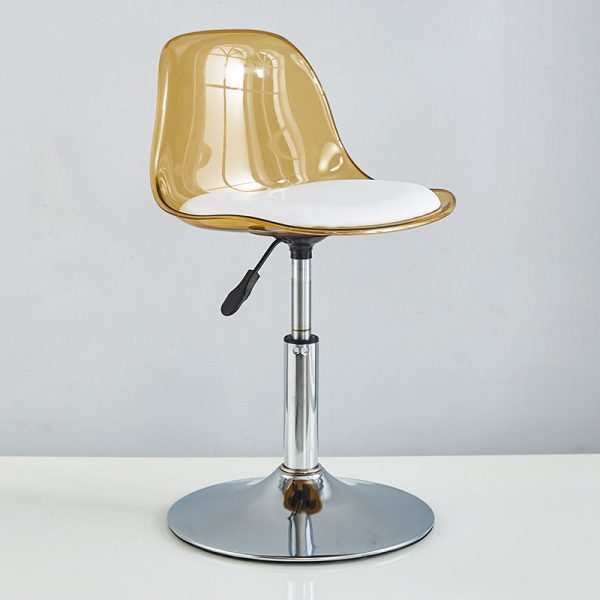 Modern Minimalist Square Round Cylinder Base Metal PET Bar Stool Backrest Footrest For Dining Room - Image 17