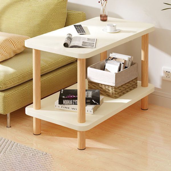 Traditional Japanese Wood Rectangular End Table 3-Tier For Living Room - Image 4