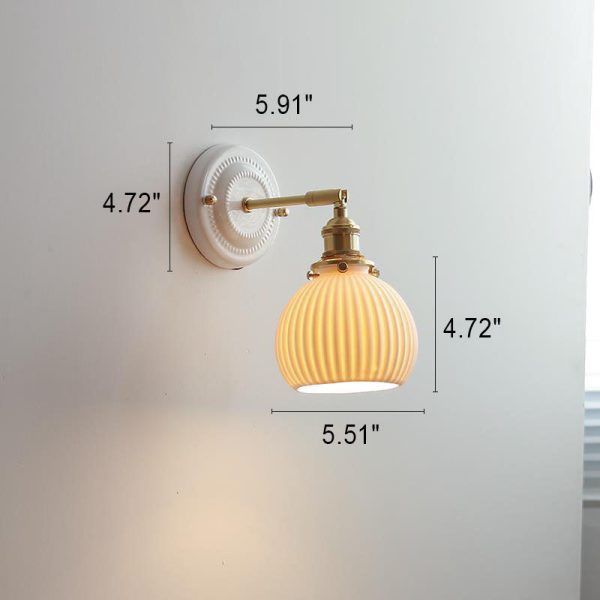 Vintage Japanese Ceramic Brass 1-Light Wall Sconce Lamp - Image 22