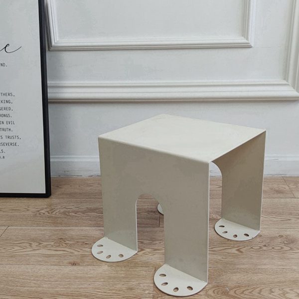 Modern Minimalist Square Table Top Cold Rolled Plate Side Table 4-Leg For Living Room - Image 9