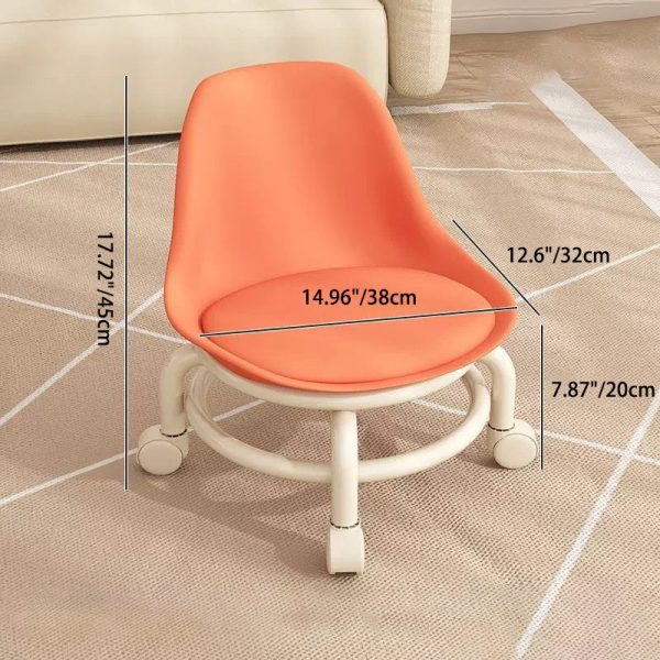 Contemporary Creative Round Acrylic Double-Pedestal Caster Swivel Footstool Backrest For Living Room - Image 4