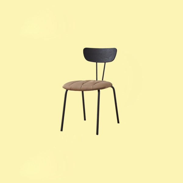 Contemporary Luxury Square PU Leather Carbon Steel Dining Chair Backrest For Dining Room - Image 20