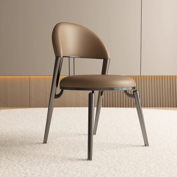 Modern Luxury Round Cushion Lambswool Sponge Black Titanium Dining Chair Backrest For Dining Room - Image 22