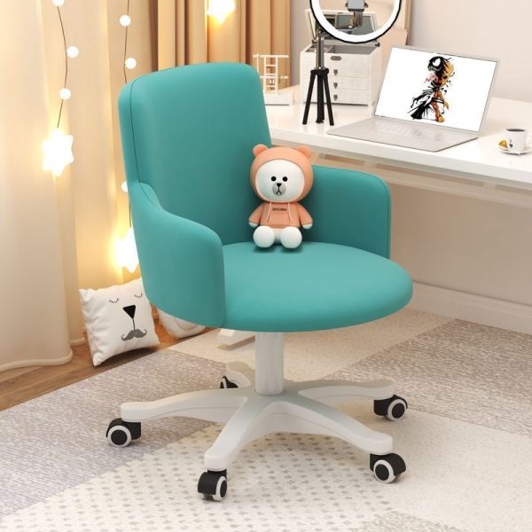 Modern Minimalist Fabric Velvet Carbon Steel Sponge Round Rotatable Desk Chair Backrest Armrest For Home Office - Image 13