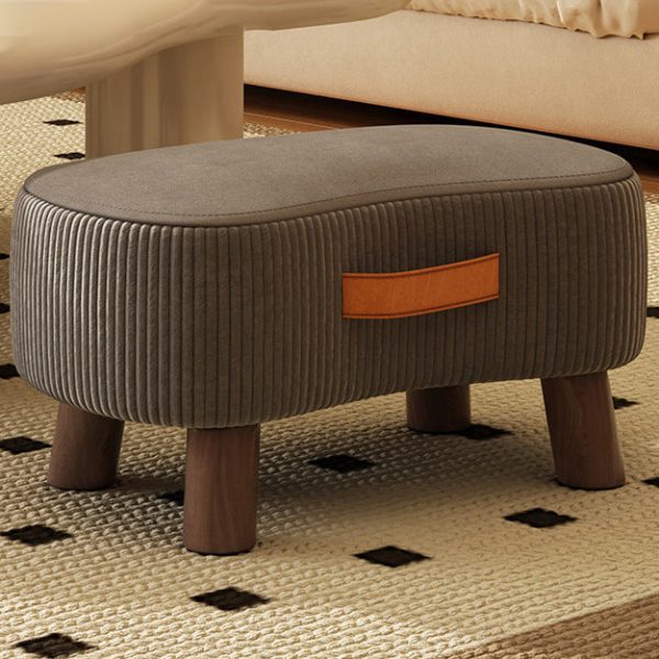 Contemporary Creative Round Velvet Upholstered Portable Footstool Low Stool For Living Room - Image 17