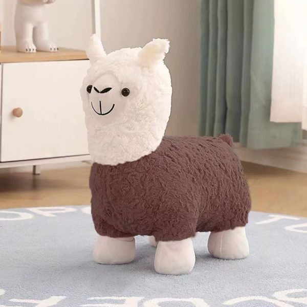 Contemporary Creative Alpaca Design Velvet Footstool Backrest For Living Room - Image 7