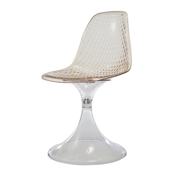 Contemporary Nordic Acrylic Plastics Arc Design Dining Chair Backrest For Dining Room - Image 15
