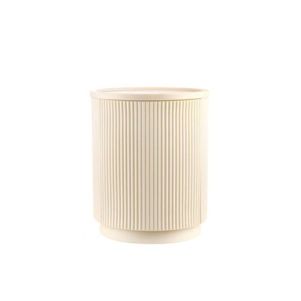 Modern Minimalist Cylinder PE Plastic Nightstand 2-Cabinet For Bedroom - Image 19