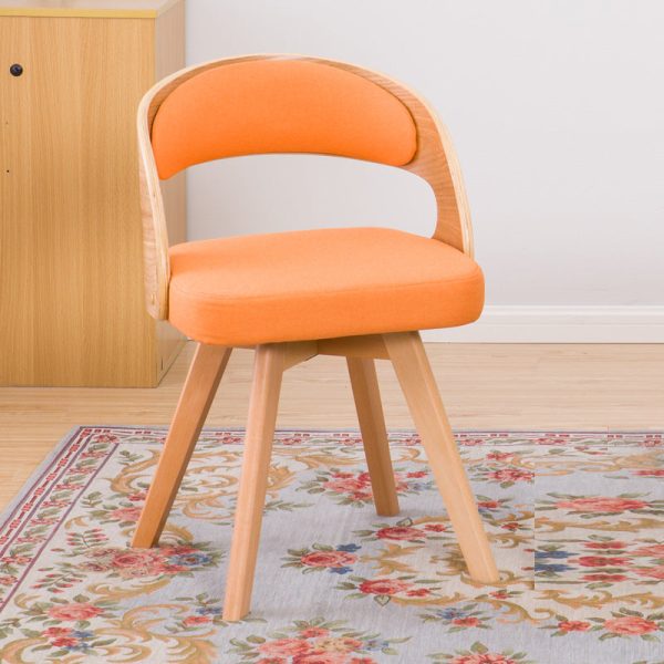 Modern Minimalist Square Fabric Wood Dining Chair Backrest For Dining Room - Image 12