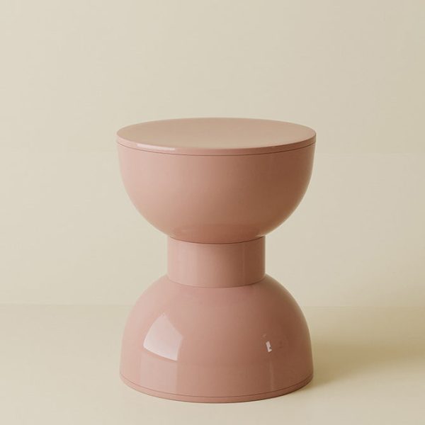 Contemporary Scandinavian Macaron Hourglass Shape Plastic Footstool For Entryways - Image 19