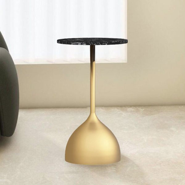 Modern Minimalist Round Iron Marble End Table For Living Room - Image 7