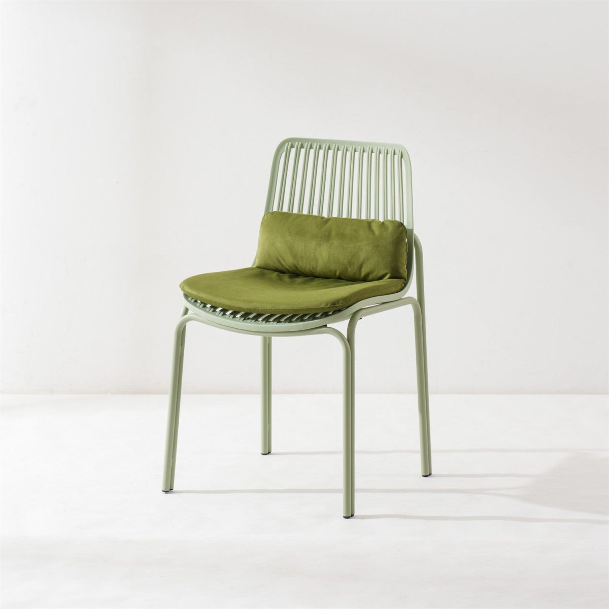 Modern Minimalist Square Cushion Plastic Metal Dining Chair Backrest For Dining Room - Image 10