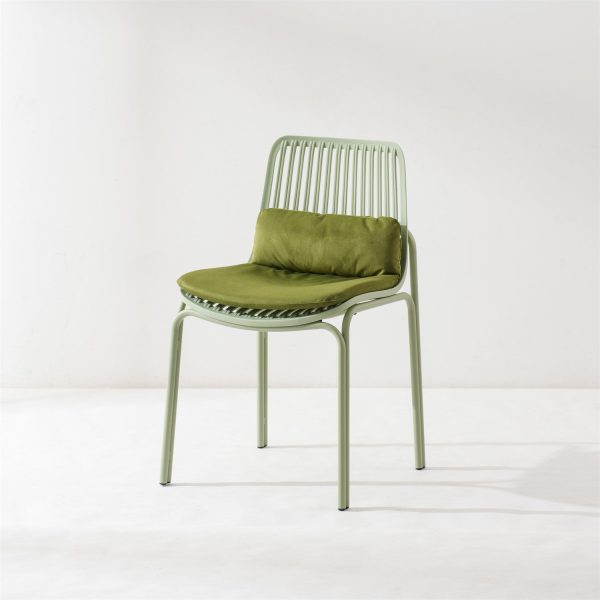 Modern Minimalist Square Cushion Plastic Metal Dining Chair Backrest For Dining Room - Image 10