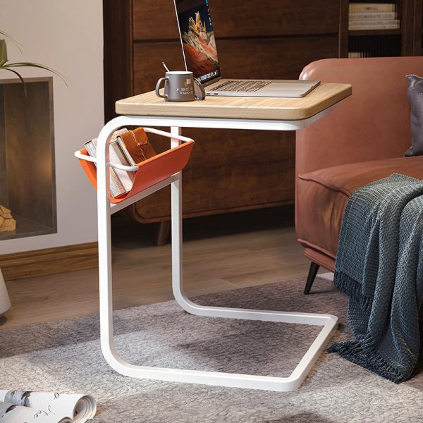 Modern Minimalist Rectangular C-Shape Plank Stainless Steel End Table For Living Room - Image 11