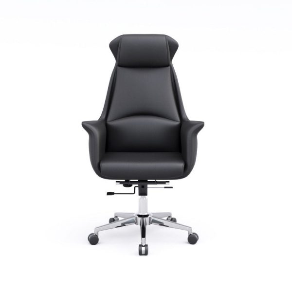 Modern Minimalist Rectangular High Back Leather Carbon Steel Desk Chair For Home Office - Image 15