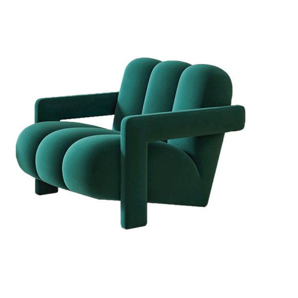 Contemporary Scandinavian Velvet Lambswool Wood Sponge Single Sofa Backrest Armrest For Living Room - Image 30