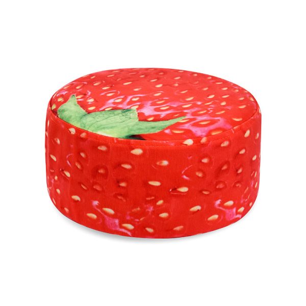 Contemporary Creative Fruit Pattern Round Fabric Pouf Footstool For Living Room - Image 16