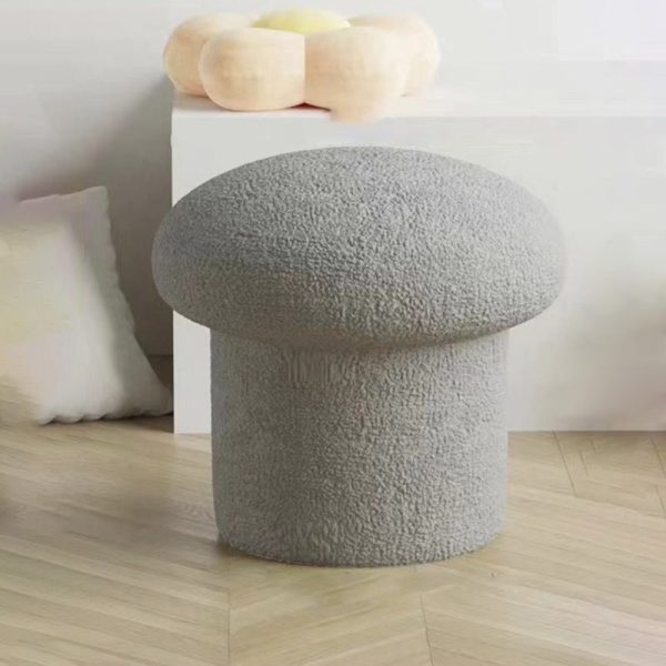 Contemporary Simplicity Mushroom Shape Velvet Pouf Footstool For Living Room - Image 22
