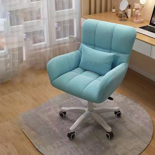 Modern Minimalist Square Back Velvet Cotton Nylon Desk Chair Backrest Armrest For Home Office - Image 15