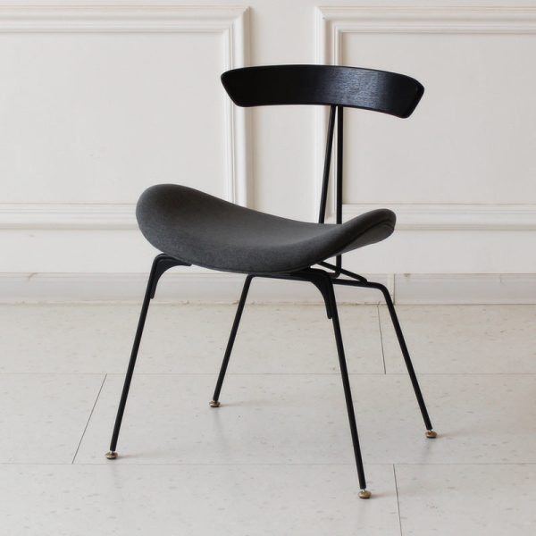 Contemporary Industrial Ant Arch Wood Rebar Leather Fabric Sponge Dining Chair Backrest For Dining Room - Image 21