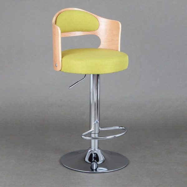 Contemporary Simplicity Round Faux Leather Upholstered Adjustable Height Swivel Bar Stool Low Back Footrest For Dining Room - Image 10