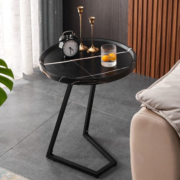 Modern Simplicity Round MDF Iron End Table Movable For Living Room - Image 22