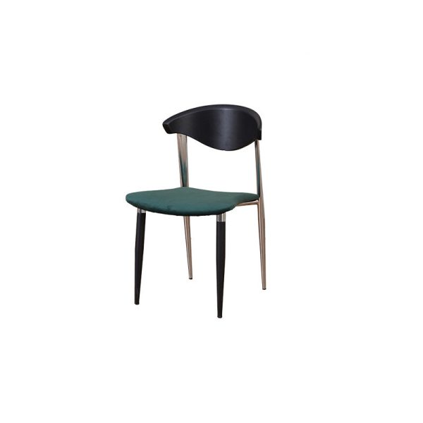 Traditional Vintage Square Velvet Iron Tapered Legs Dining Chair Backrest Armless For Dining Room - Image 24