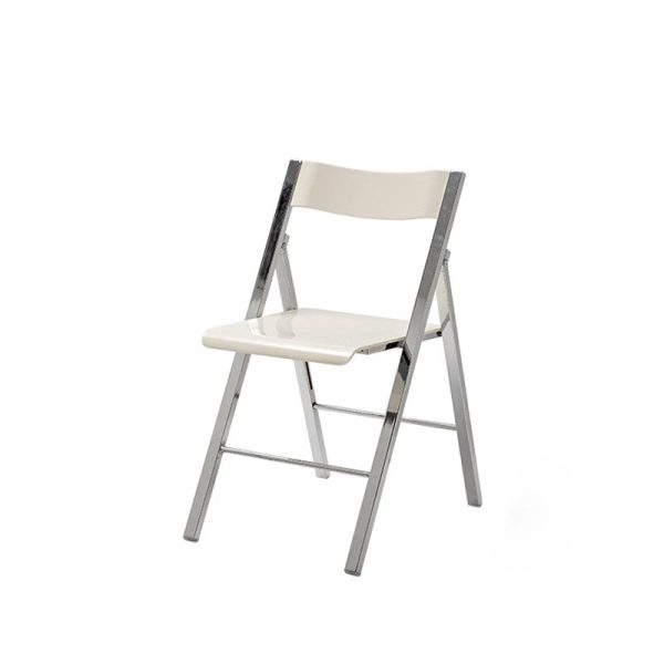 Contemporary Nordic Square Acrylic Metal Dining Chair Foldable For Dining Room - Image 18