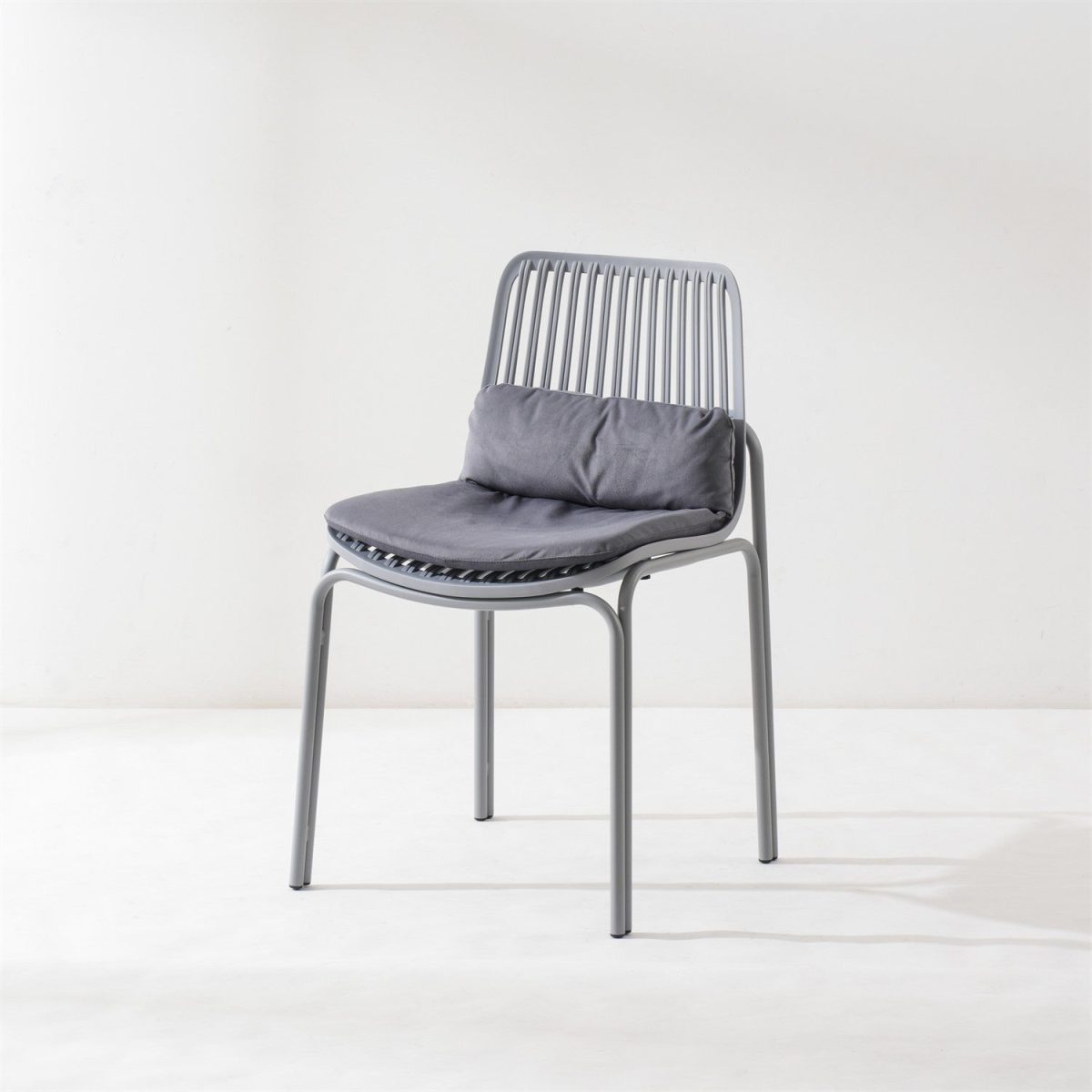 Modern Minimalist Square Cushion Plastic Metal Dining Chair Backrest For Dining Room - Image 11