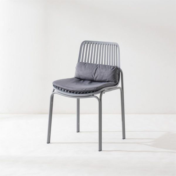 Modern Minimalist Square Cushion Plastic Metal Dining Chair Backrest For Dining Room - Image 11