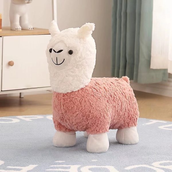 Contemporary Creative Alpaca Design Velvet Footstool Backrest For Living Room - Image 9