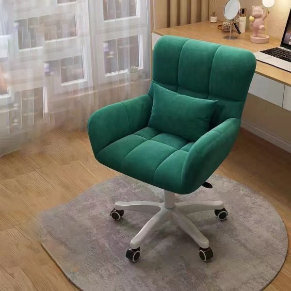 Modern Minimalist Square Back Velvet Cotton Nylon Desk Chair Backrest Armrest For Home Office - Image 16