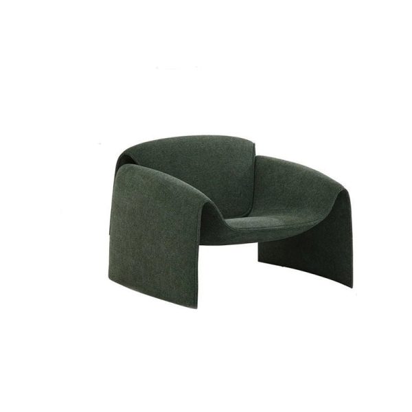 Modern Minimalist Trapezoid Back Plywood Leather Lambswool Accent Chair Backrest Armrest For Living Room - Image 29