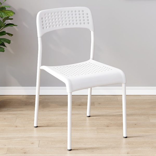 Modern Minimalist Square Plastic Iron Multi-Holes Dining Chair Backrest For Dining Room - Image 18