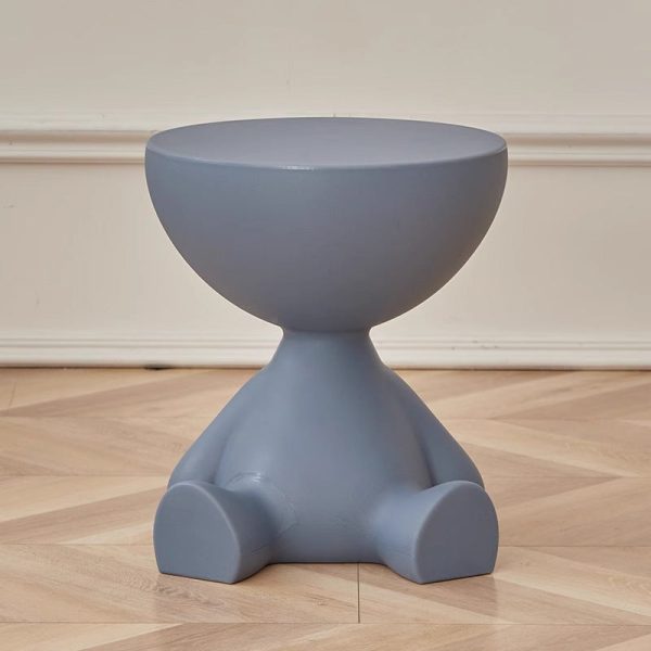 Contemporary Scandinavian Round PE Cartoon Bear Base End Table For Living Room - Image 13