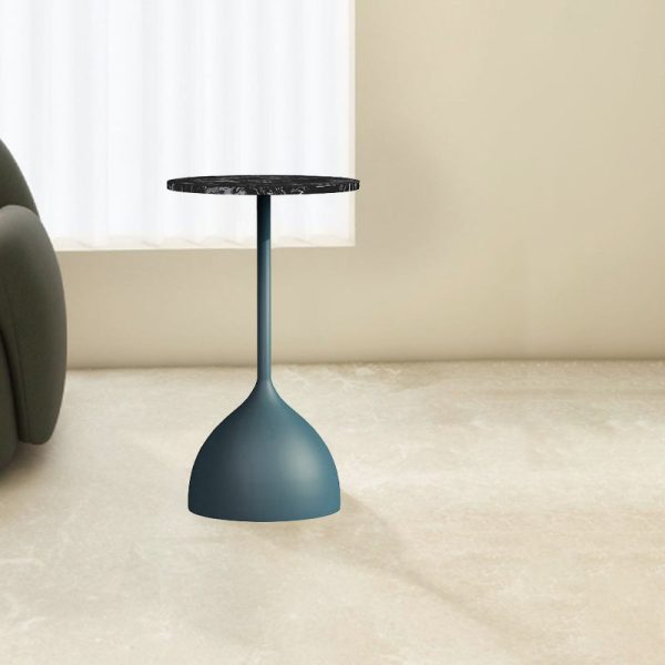 Modern Minimalist Round Iron Marble End Table For Living Room - Image 8