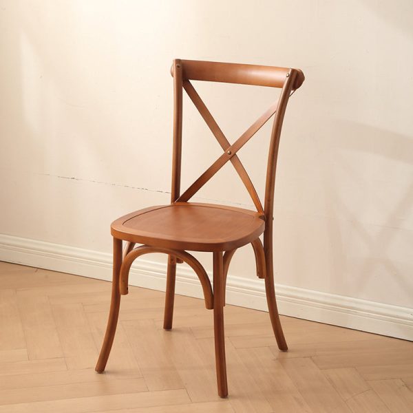 Traditional Rustic Weaving Rattan Wood Sponge Round Rectangular Dining Chair Backrest For Dining Room - Image 20
