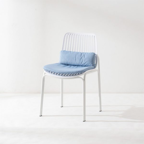 Modern Minimalist Square Cushion Plastic Metal Dining Chair Backrest For Dining Room - Image 12
