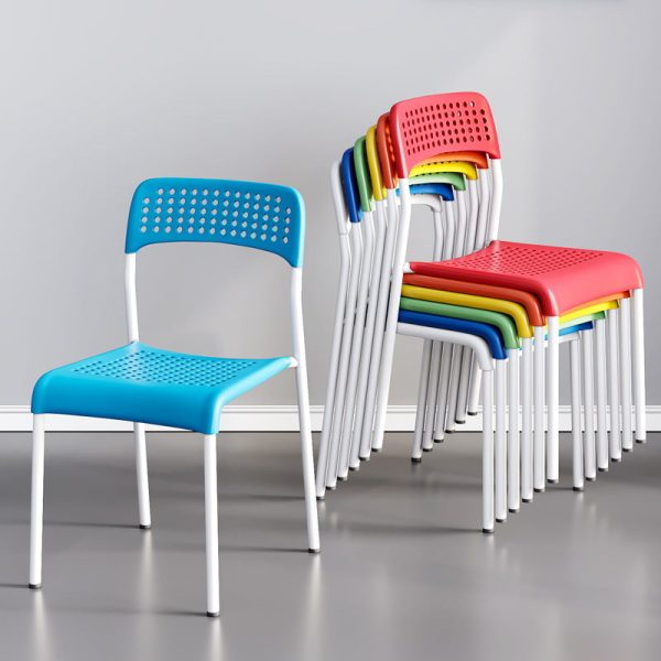 Modern Minimalist Square Plastic Iron Multi-Holes Dining Chair Backrest For Dining Room - Image 22