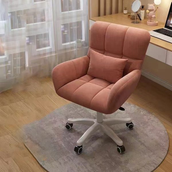 Modern Minimalist Square Back Velvet Cotton Nylon Desk Chair Backrest Armrest For Home Office - Image 17