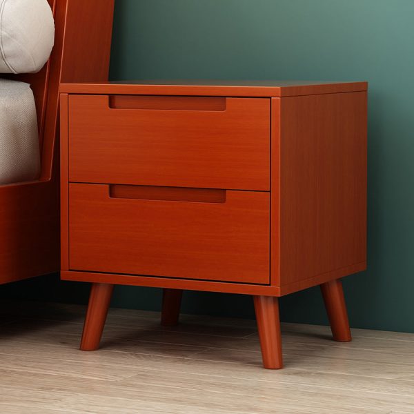 Contemporary Nordic Rectangular Solid Wood Nightstand 1/2 Drawer For Bedroom - Image 21