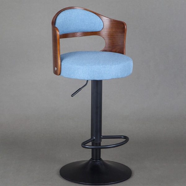 Contemporary Simplicity Round Faux Leather Upholstered Adjustable Height Swivel Bar Stool Low Back Footrest For Dining Room - Image 12
