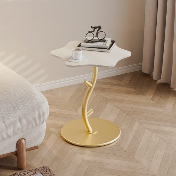 Contemporary Creative Clouds Rock Slab Tempered Glass End Table 1-Tier For Bedroom - Image 7