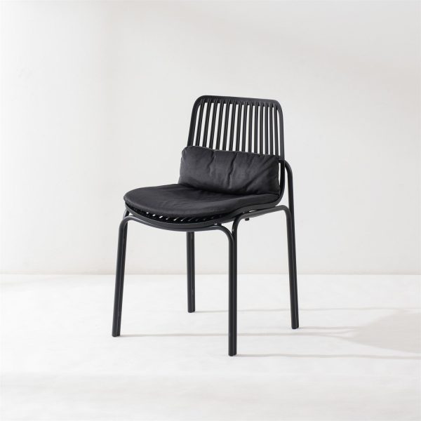 Modern Minimalist Square Cushion Plastic Metal Dining Chair Backrest For Dining Room - Image 13