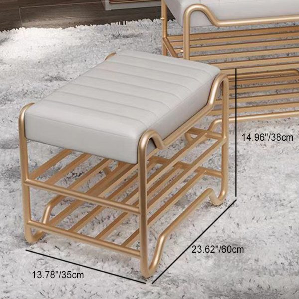Modern Luxury Upholstered Rectangular Technology Cloth Sponge Portable Footstool Backless Armless For Entryways - Image 6