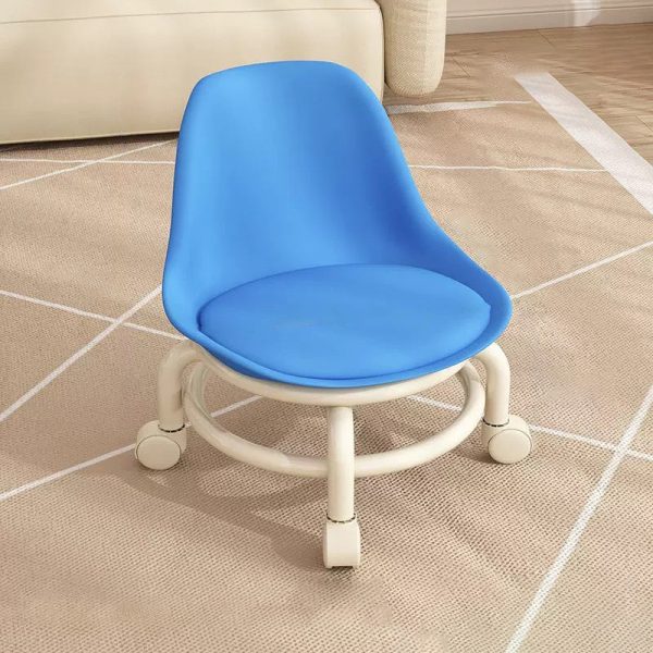 Contemporary Creative Round Acrylic Double-Pedestal Caster Swivel Footstool Backrest For Living Room - Image 15